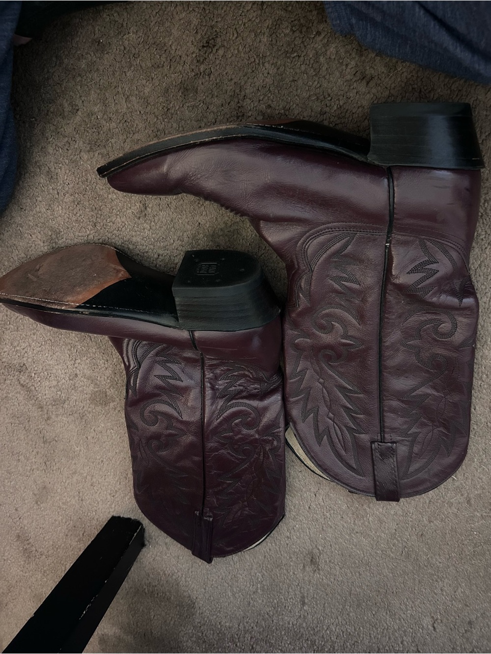 Dan Post Deep Burgundy Leather Western Boots